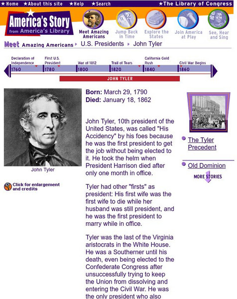Loc: America's Story: John Tyler Handout Loc: America's Story: John Tyler Handout
