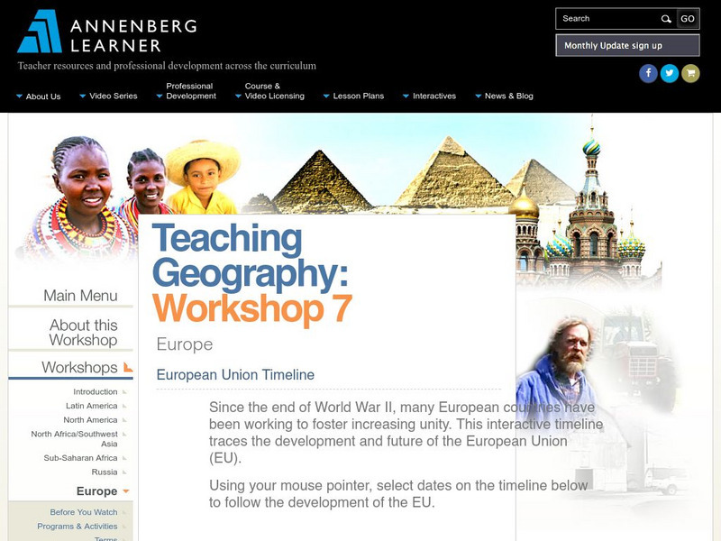 Annenberg Learner: European Union Timeline Handout