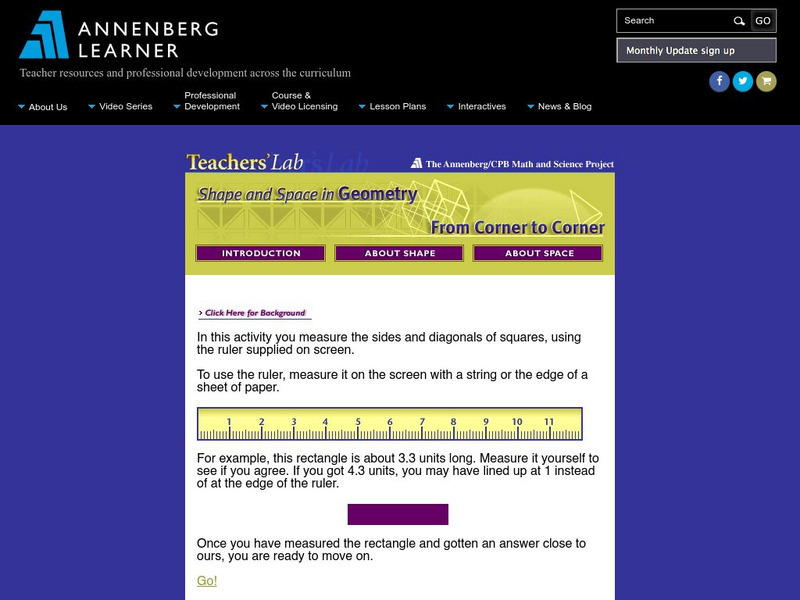 Annenberg Learner: From Corner to Corner Activity Annenberg Learner: From Corner to Corner Activity