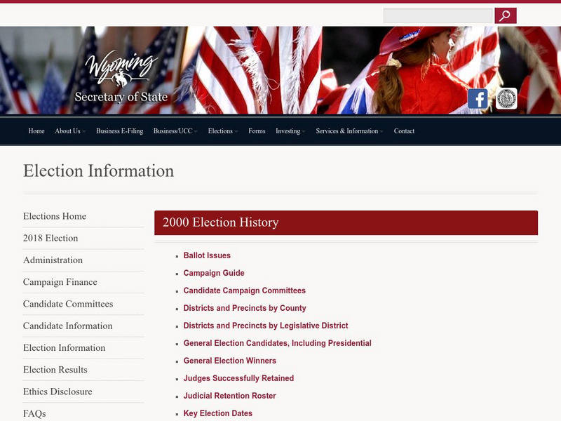 Wyoming: 2000 Election Information Website Wyoming: 2000 Election Information Website