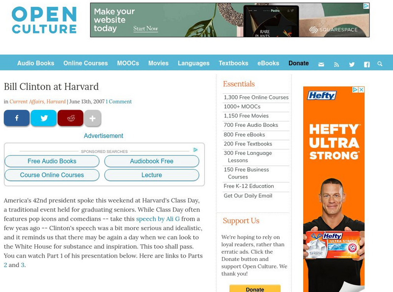 Open Culture: Bill Clinton at Harvard Online Course