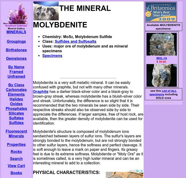 Galleries.com: Molybdenite Handout Galleries.com: Molybdenite Handout