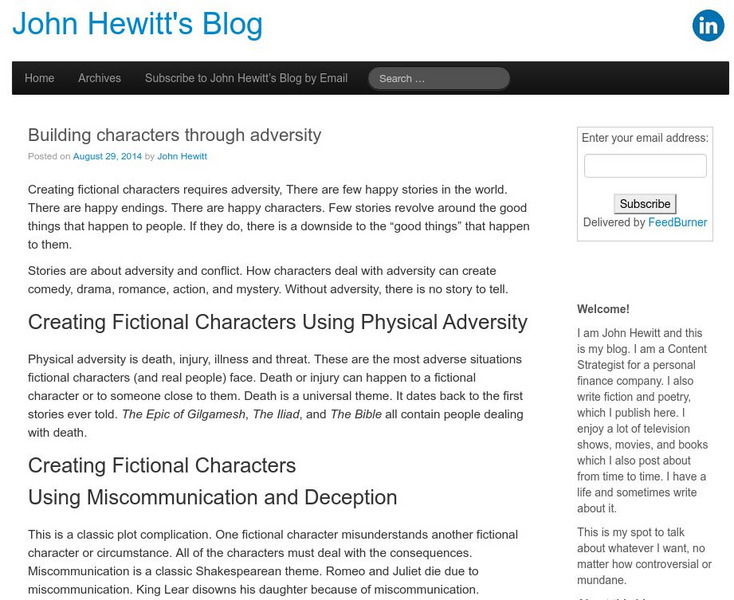 Building Characters With Adversity Article Building Characters With Adversity Article