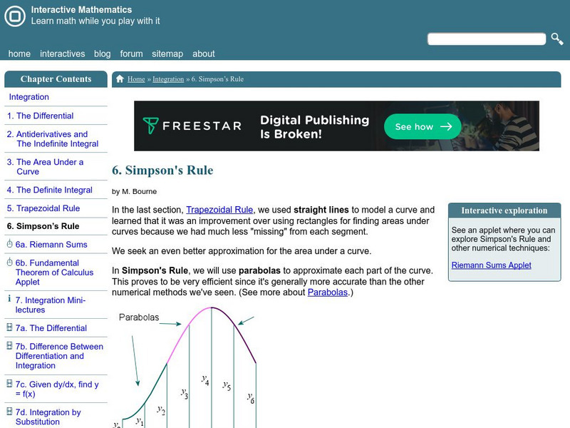 Interactive Mathematics: Simpson's Rule Activity Interactive Mathematics: Simpson's Rule Activity