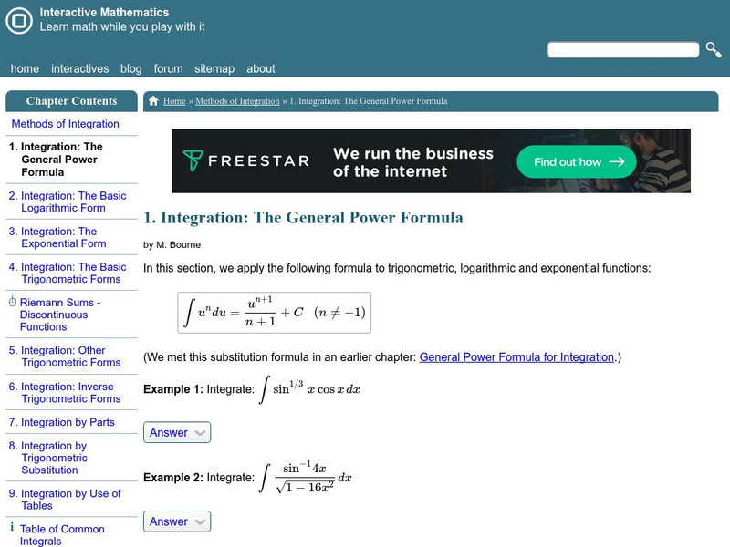 Interactive Mathematics: The General Power Rule Activity Interactive Mathematics: The General Power Rule Activity