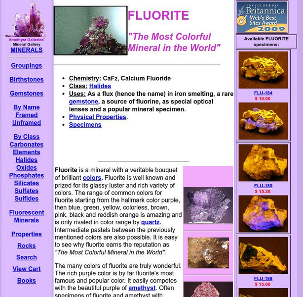 Fluorite, "The Most Colorful Mineral in the World" Handout Fluorite, "The Most Colorful Mineral in the World" Handout
