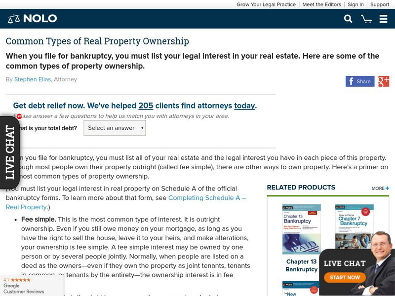 Nolo: Types of Ownership Structures Website Nolo: Types of Ownership Structures Website