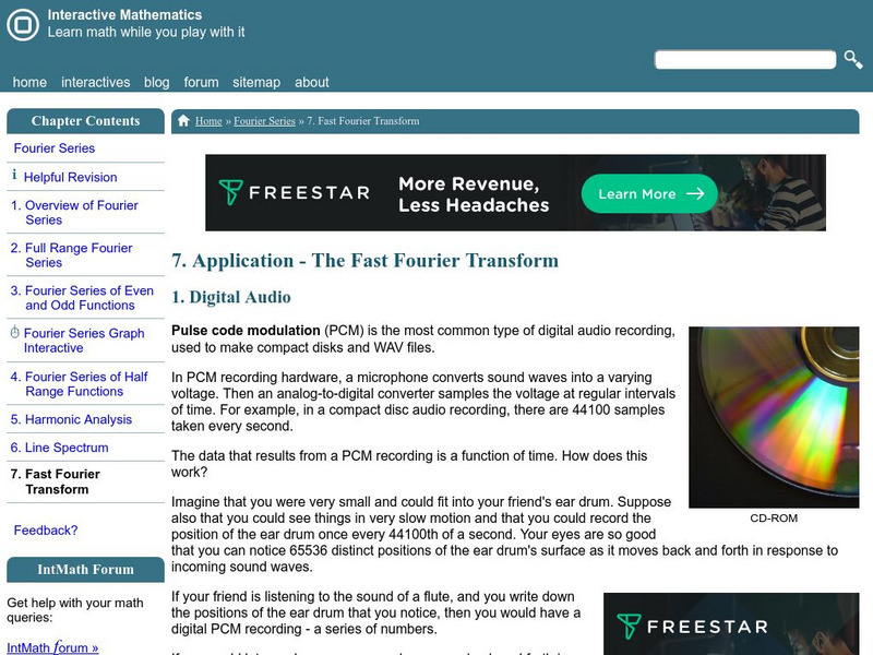 Interactive Mathematics: Fast Fourier Transform Activity Interactive Mathematics: Fast Fourier Transform Activity