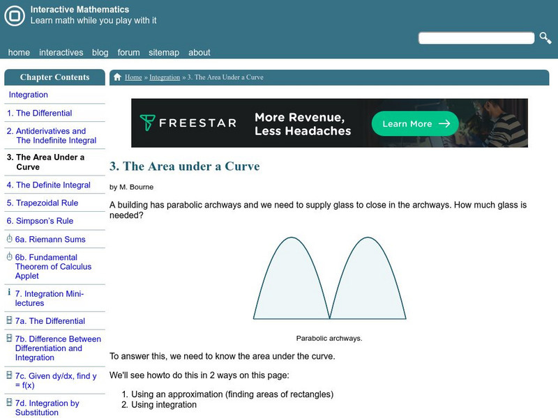 Interactive Mathematics: Area Under a Curve Activity Interactive Mathematics: Area Under a Curve Activity