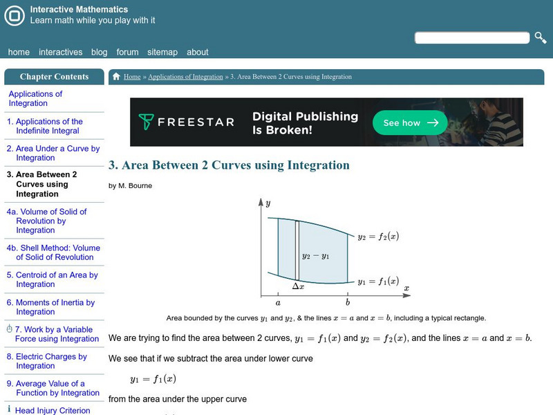 Interactive Mathematics: Area Between 2 Curves Activity Interactive Mathematics: Area Between 2 Curves Activity