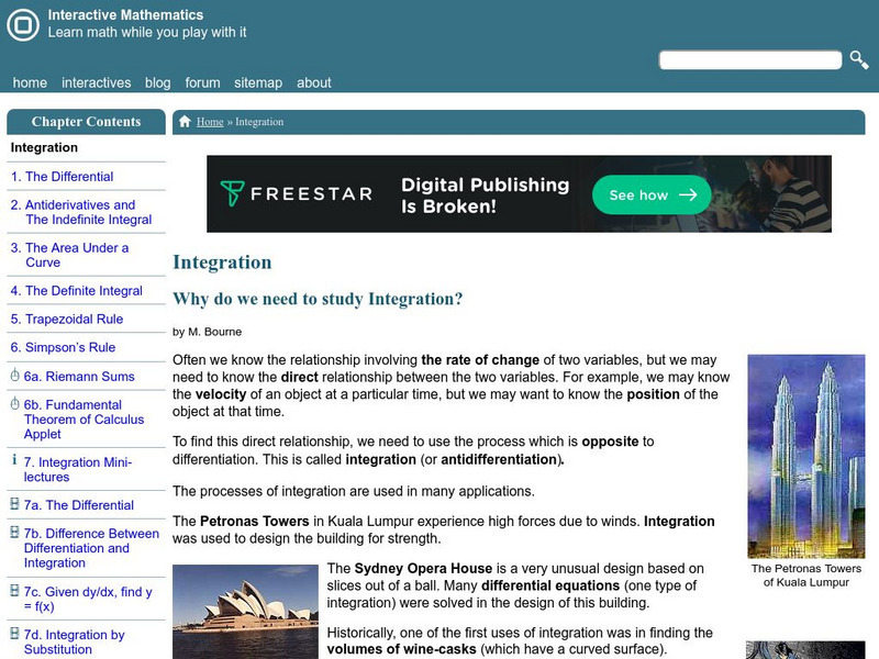 Interactive Mathematics: Integration Activity
