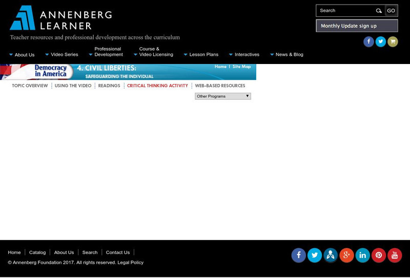 Annenberg Learner: Civil Liberties Recap: You Be the Judge Unit Plan