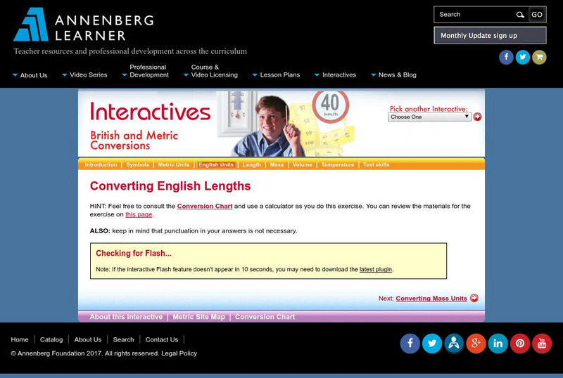 Annenberg Learner: Converting English Lengths Activity Annenberg Learner: Converting English Lengths Activity