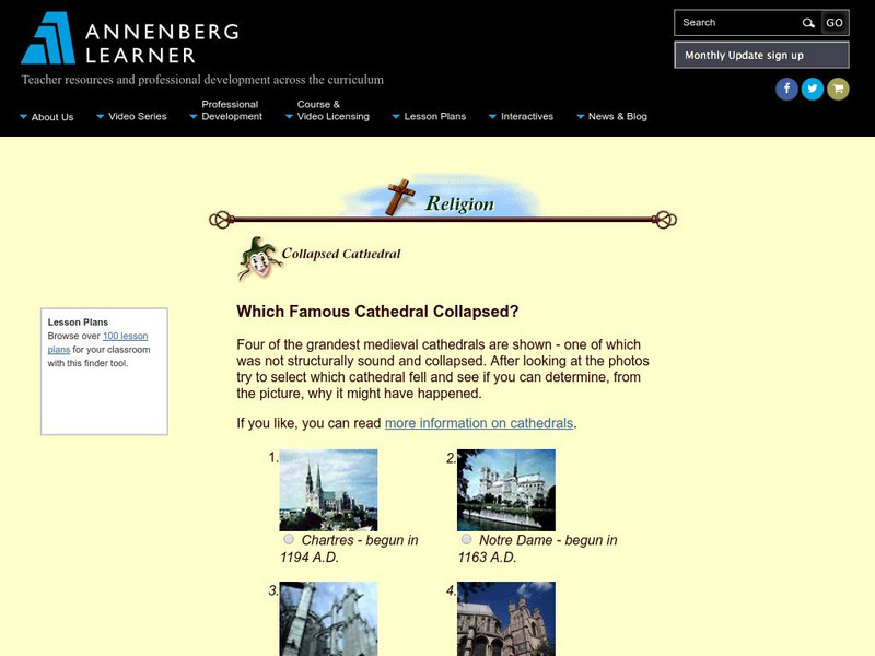 Annenberg Learner: Which Famous Cathedral Collapsed? Graphic Annenberg Learner: Which Famous Cathedral Collapsed? Graphic