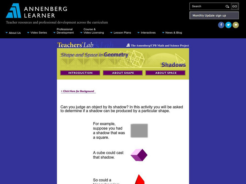 Annenberg Learner: Shadows Activity Annenberg Learner: Shadows Activity