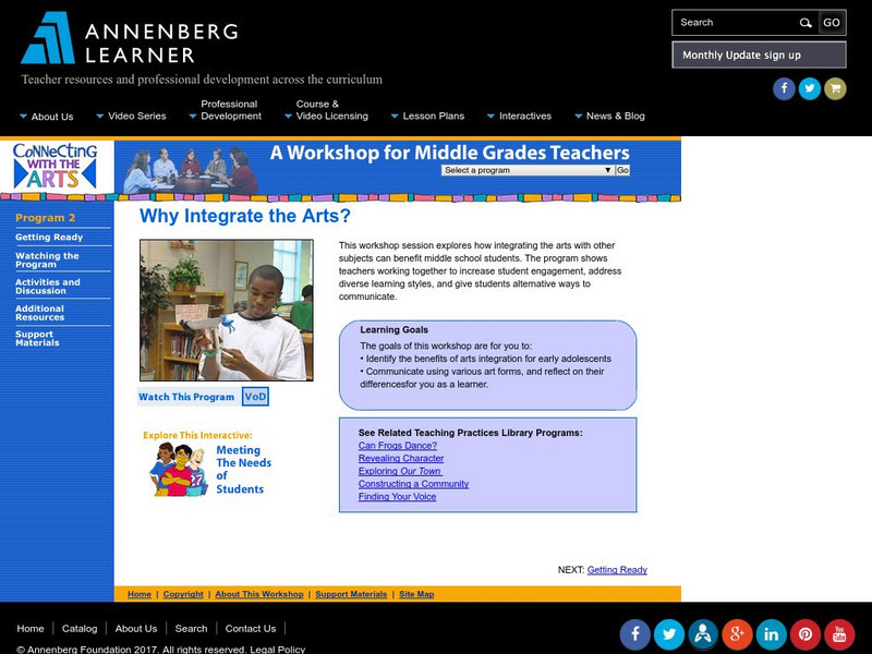 Annenberg Learner: Connecting With the Arts: Why Integrate the Arts? Professional Doc Annenberg Learner: Connecting With the Arts: Why Integrate the Arts? Professional Doc