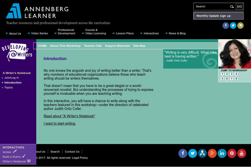 Annenberg Learner: A Writers' Notebook Activity Annenberg Learner: A Writers' Notebook Activity