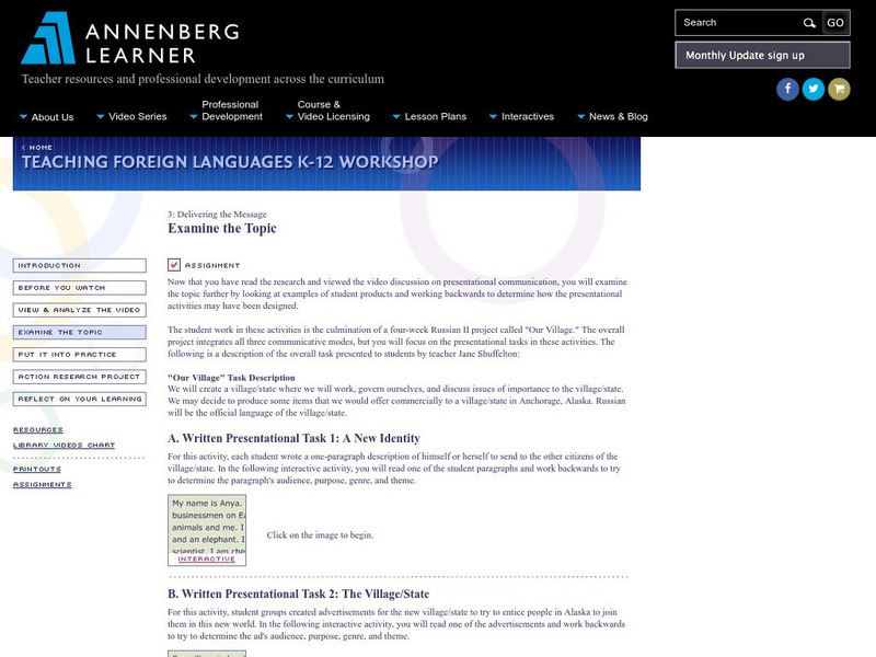 Annenberg Learner: The Village/state Lesson Plan Annenberg Learner: The Village/state Lesson Plan