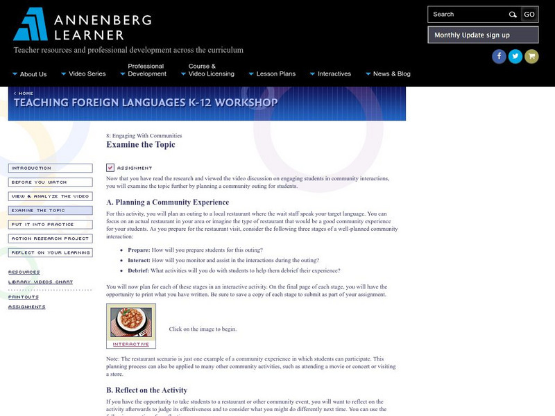 Annenberg Learner: Engaging With Communities Lesson Plan Annenberg Learner: Engaging With Communities Lesson Plan