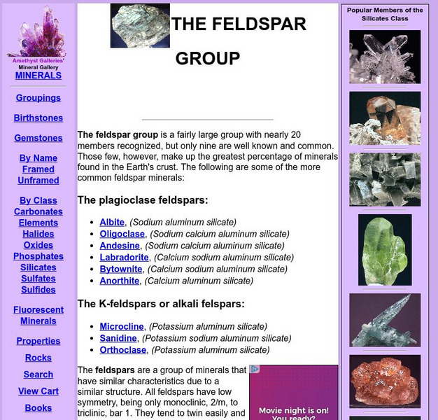 Amethyst Galleries: The Feldspar Group Website