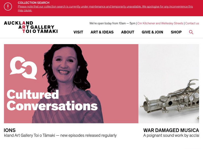 Auckland Art Gallery, Auckland, New Zealand Website