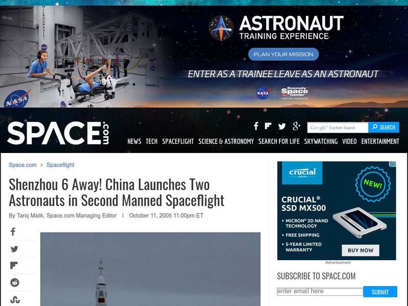 Shenzhou 6 Away! China Launches Two Astronauts Website