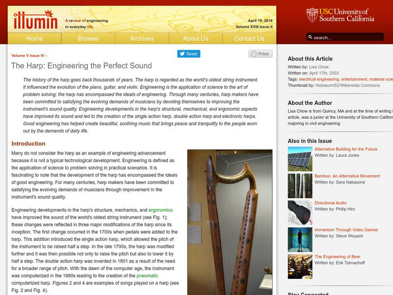 Usc Viterbi School of Engineering: Illumin: Harp: Engineering the Perfect Sound Article Usc Viterbi School of Engineering: Illumin: Harp: Engineering the Perfect Sound Article
