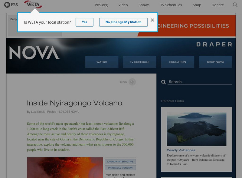 Pbs: Anatomy of Nyiragongo Interactive