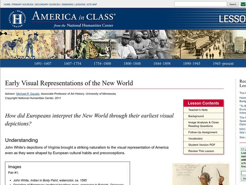 National Humanities Center: America in Class: Early Visual Representations of the New World Lesson Plan National Humanities Center: America in Class: Early Visual Representations of the New World Lesson Plan