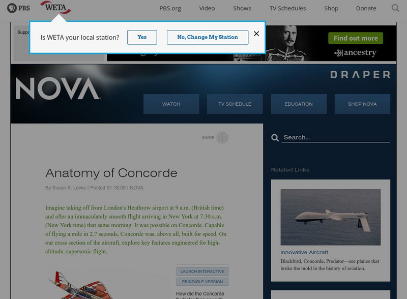 Pbs Teachers: Supersonic Dream: Anatomy of Concorde Interactive Pbs Teachers: Supersonic Dream: Anatomy of Concorde Interactive