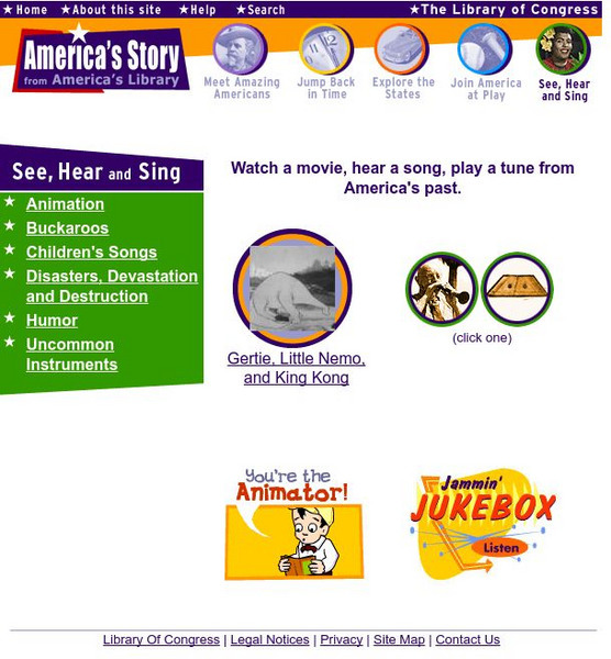 Loc: America's Story: See, Hear and Sing Activity