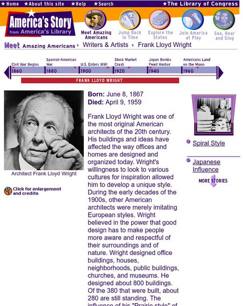 Loc: America's Story: Frank Lloyd Wright Website Loc: America's Story: Frank Lloyd Wright Website