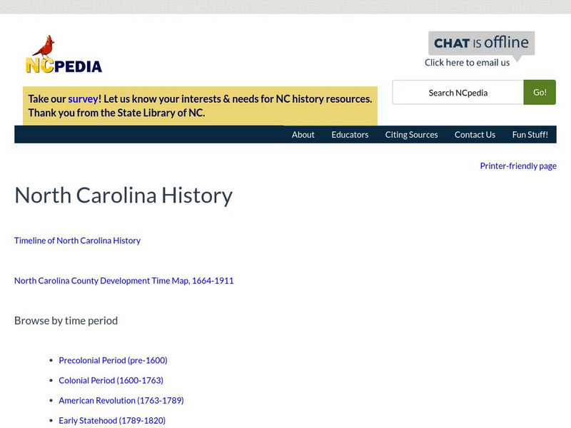 N Cpedia: Historical Highlights of North Carolina Website N Cpedia: Historical Highlights of North Carolina Website