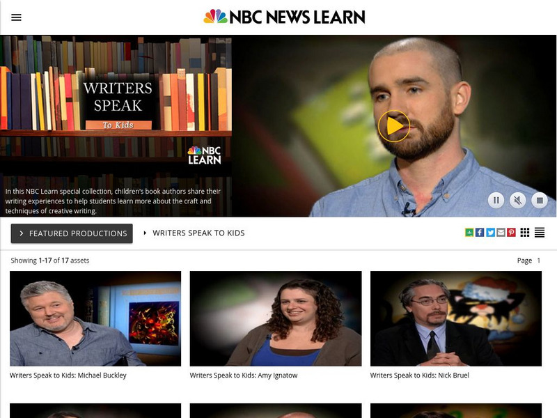 Nbc Learn: Writers Speak to Kids Instructional Video Nbc Learn: Writers Speak to Kids Instructional Video