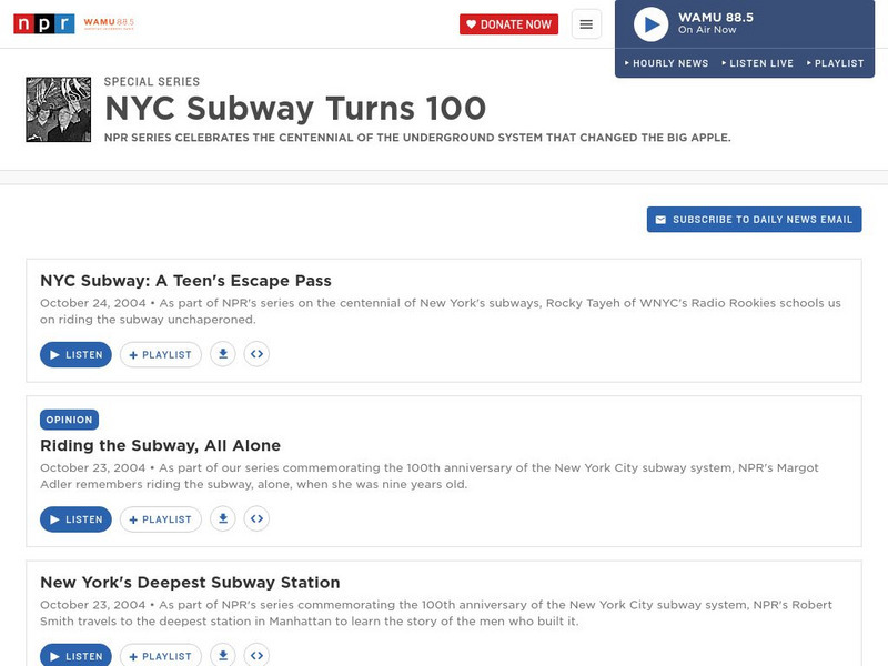 Npr: Nyc Subway Turns 100 Website Npr: Nyc Subway Turns 100 Website