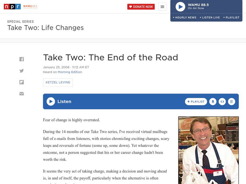 Npr: Take Two: Changing Life Through Work Audio Npr: Take Two: Changing Life Through Work Audio