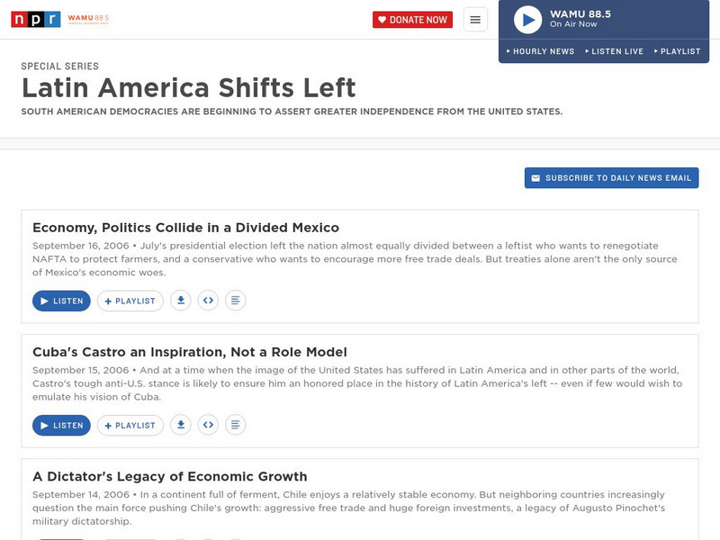 Npr: Latin America Shifts Left Audio Npr: Latin America Shifts Left Audio