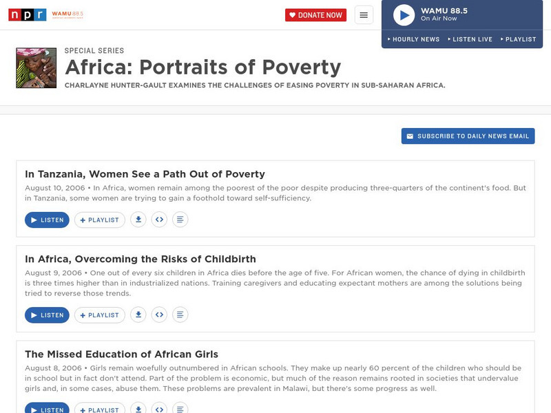 Npr: Africa : Portraits of Poverty Audio Npr: Africa : Portraits of Poverty Audio