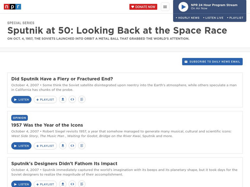 Npr: Sputnik at 50: Looking Back at the Space Race Instructional Video Npr: Sputnik at 50: Looking Back at the Space Race Instructional Video