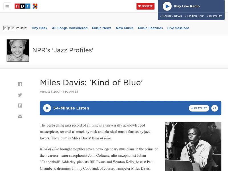 Npr: Miles Davis: "Kind of Blue" Audio Npr: Miles Davis: "Kind of Blue" Audio