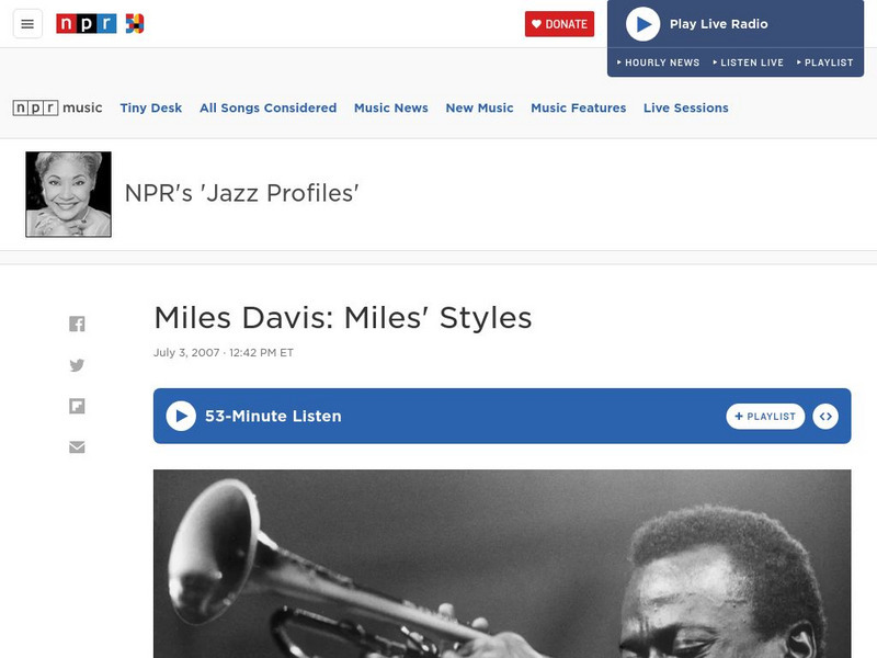 Npr: Miles Davis: Miles' Style Audio Npr: Miles Davis: Miles' Style Audio