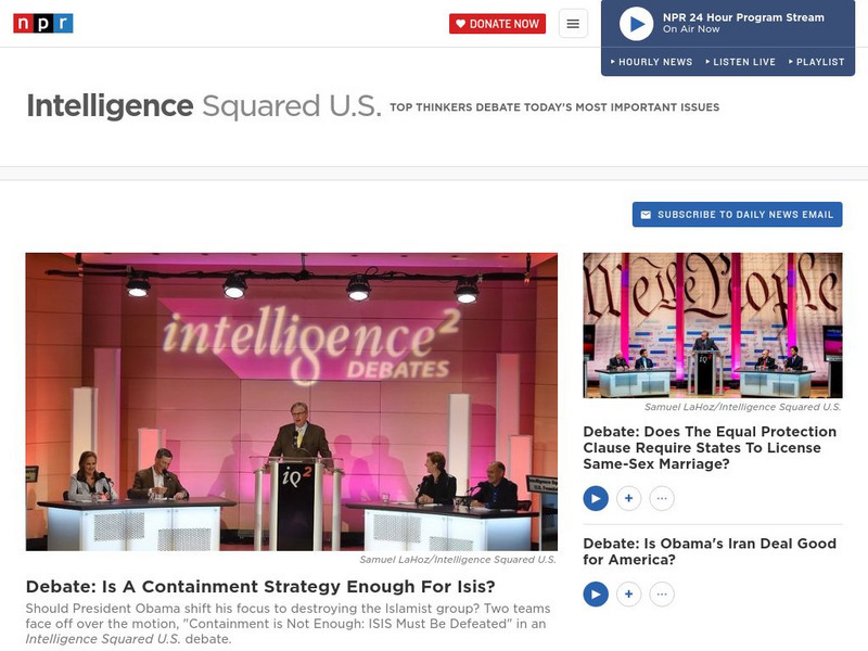 Npr: Intelligence Squared u.s. Audio Npr: Intelligence Squared u.s. Audio