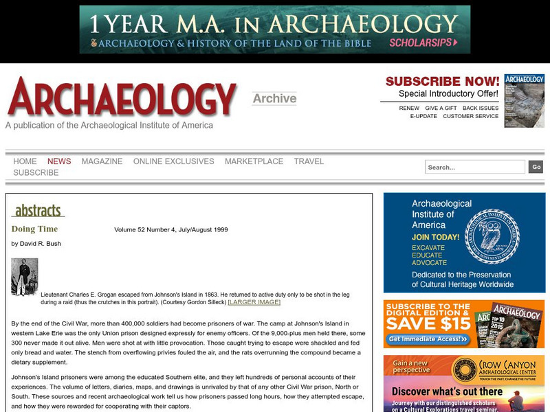 Archaeology: Doing Time Website Archaeology: Doing Time Website