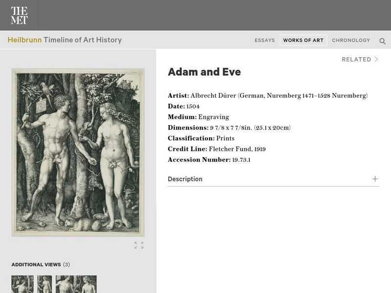 Metropolitan Museum of Art: Timeline of Art History; Adam and Eve Graphic Metropolitan Museum of Art: Timeline of Art History; Adam and Eve Graphic