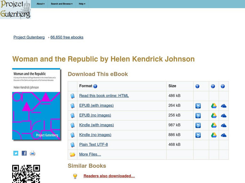 Project Gutenberg: Women and the Republic by Helen Kendrick Johnson eBook