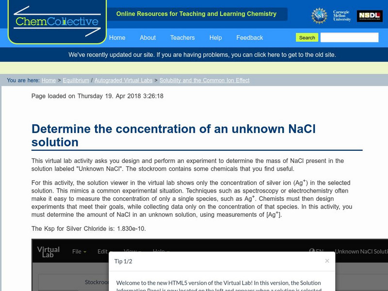 Chem Collective: Solubility and the Common Ion Effect Activity Chem Collective: Solubility and the Common Ion Effect Activity