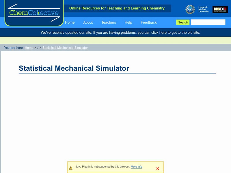 Chem Collective: Statistical Mechanical Simulator Interactive