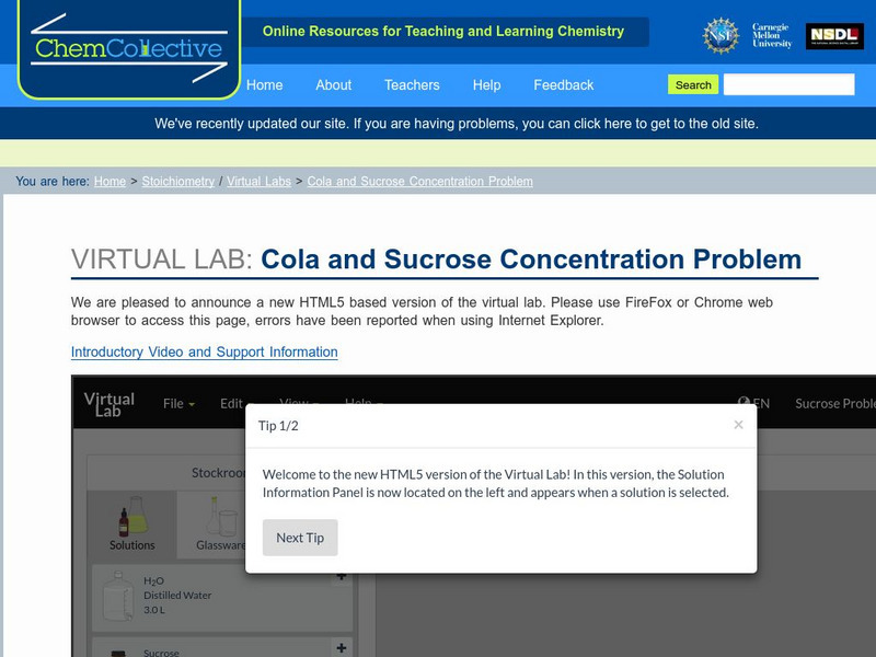 Chem Collective: Cola and Sucrose Concentration Problem Activity Chem Collective: Cola and Sucrose Concentration Problem Activity