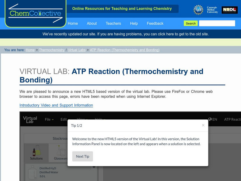 Chem Collective: Atp Reaction: Thermochemistry and Bonding Activity Chem Collective: Atp Reaction: Thermochemistry and Bonding Activity