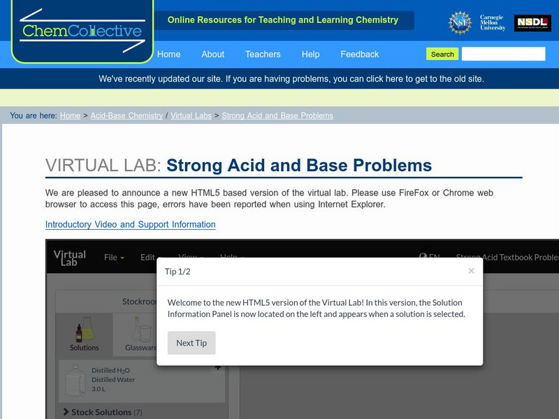 Chem Collective: Strong Acid and Base Problems Activity Chem Collective: Strong Acid and Base Problems Activity